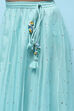 Sea Green Cotton Printed and Glittered Lehenga Set image number 2