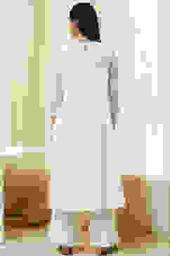 Off-White Embroidered Kalidar Suit Set image number 4