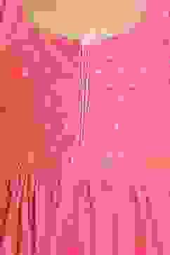 Coral Cotton Anarkali Suit image number 1