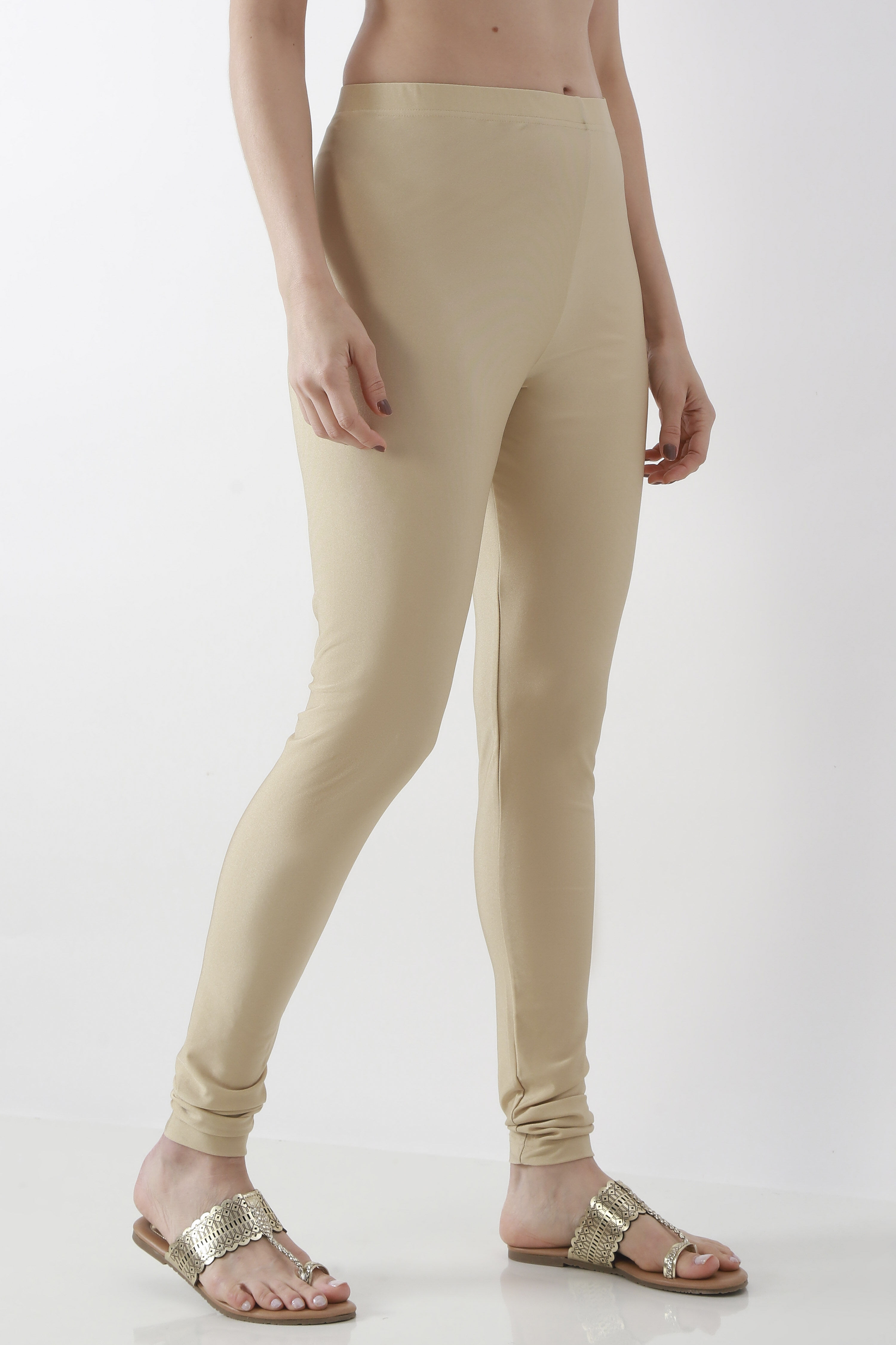 Brown Nylon Blend Leggings image number 3