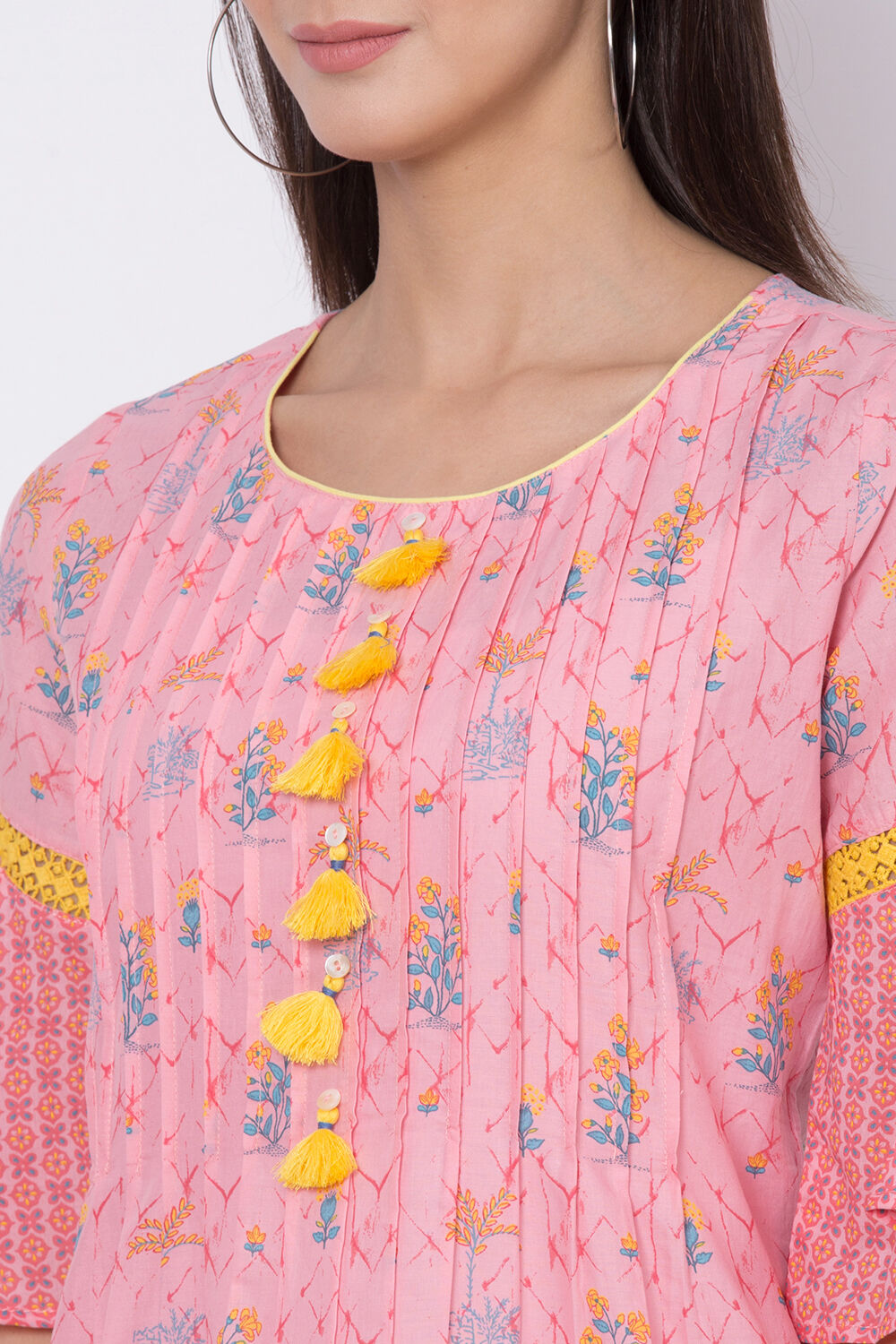 Pink Straight Kurta image number 1