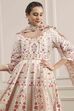 Off-White Cotton Printed Anarkali Suit Set image number 7