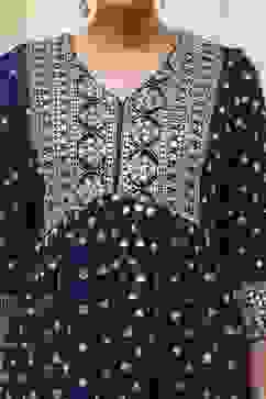 Teal Blue Georgette Embroidered Peplum Suit Set image number 2