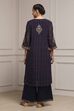 Purple Viscose Straight Suit Set image number 4