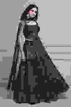 Blue Fitted Printed Lightweight Lehenga Set image number 5