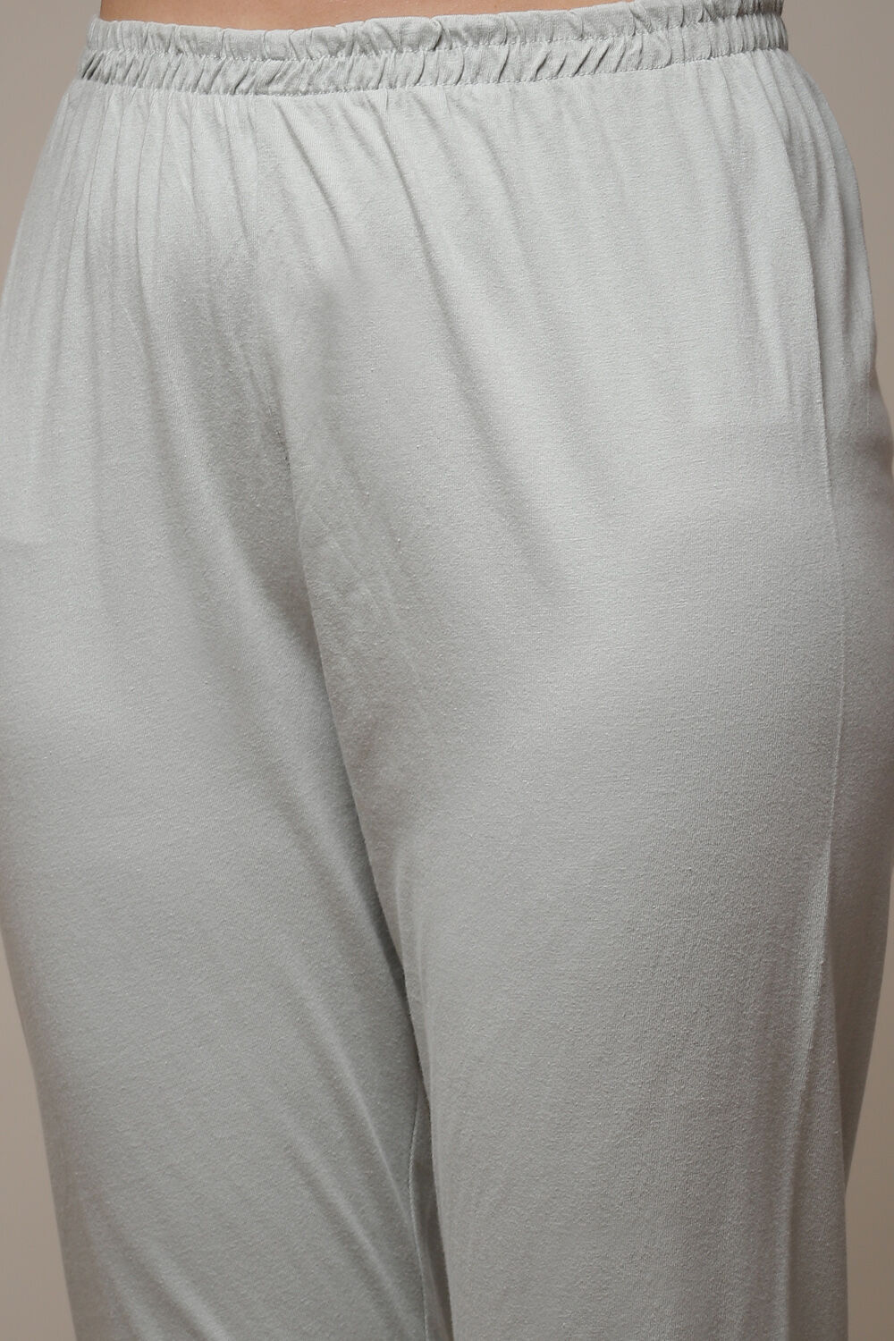 Dull Sea Blue Cotton Gathered Kurta Churidar Suit Set image number 6