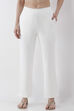 White Solid Wide Leg Pants image number 4