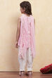 Pink and White Cotton Printed Straight Suit Set image number 4