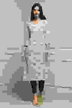 Cream Cotton Kurta image number 5