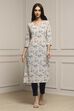 Cream Cotton Kurta image number 5