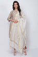 Ivory Metallic Cotton Yarndyed Dupatta image number 2
