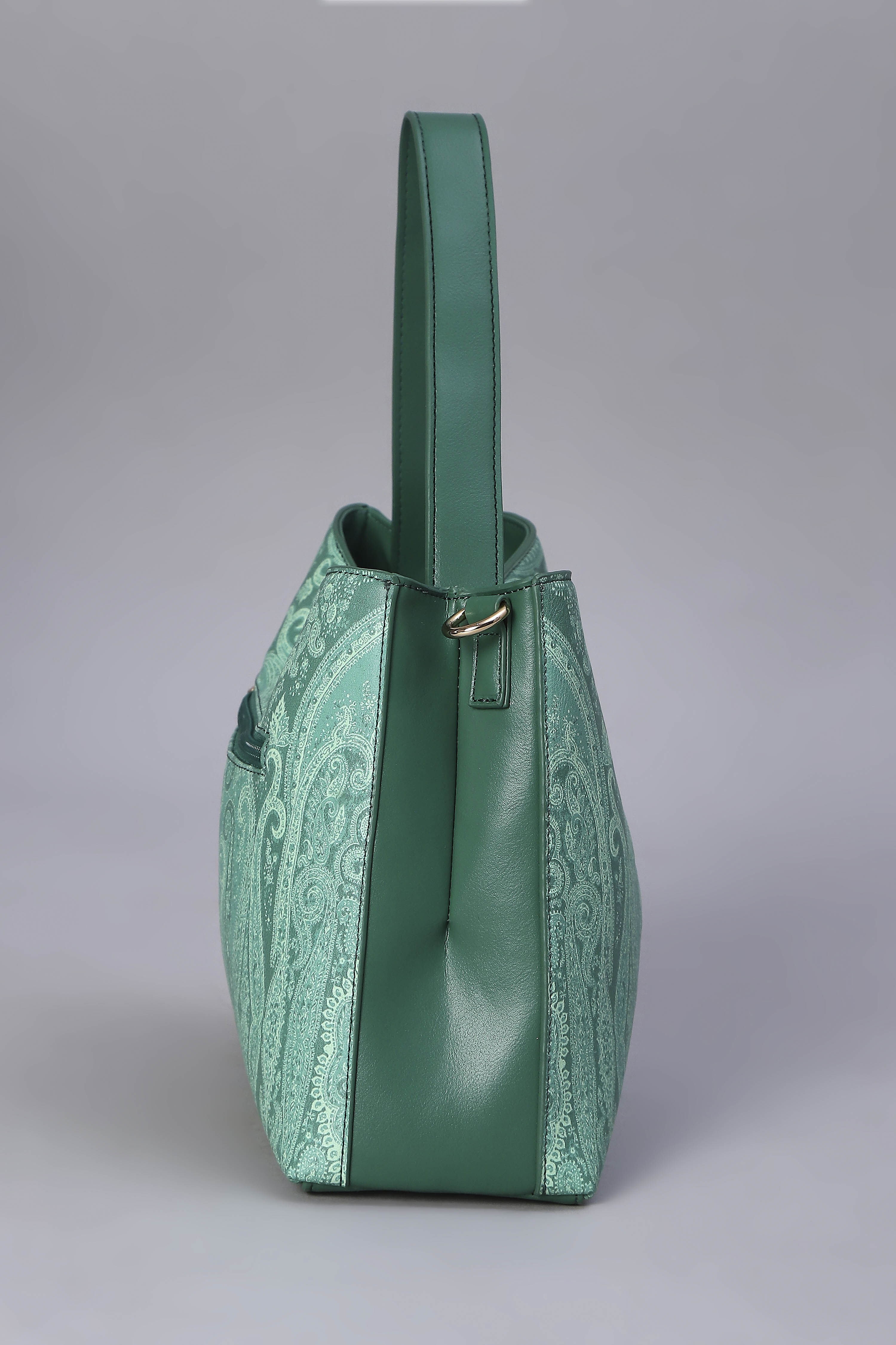 Green PU Tote Bag image number 4