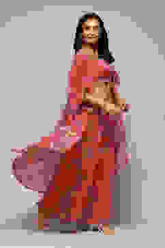 Pink Polyester Short Kurta Printed Suit Set image number 0