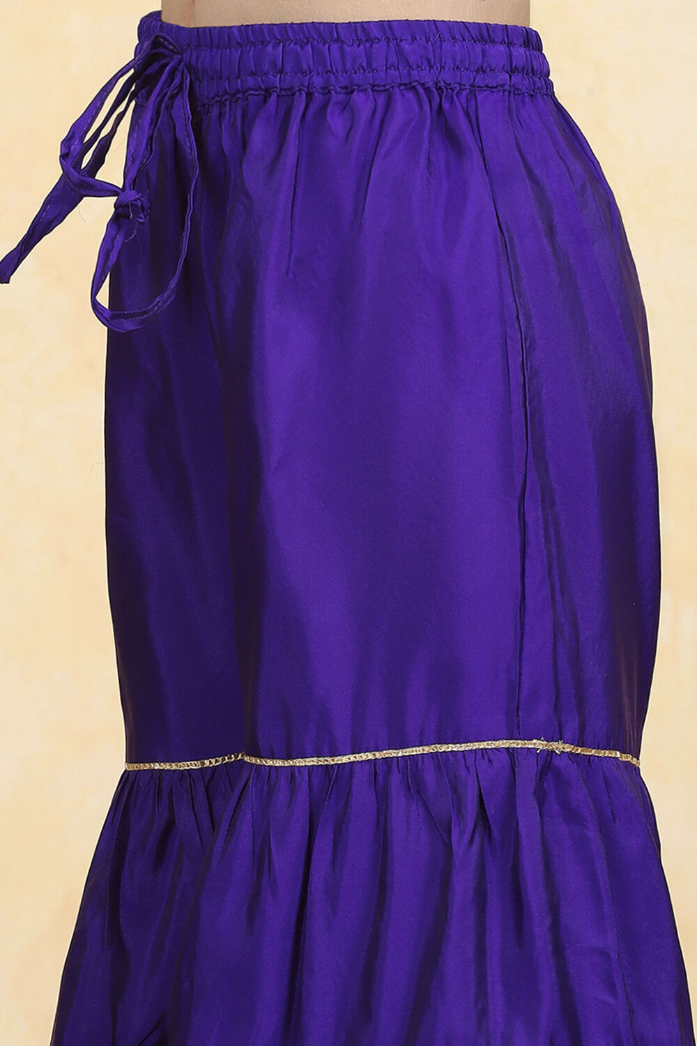 Purple Brocade Yarndyed Straight Sharara Suit Set image number 2