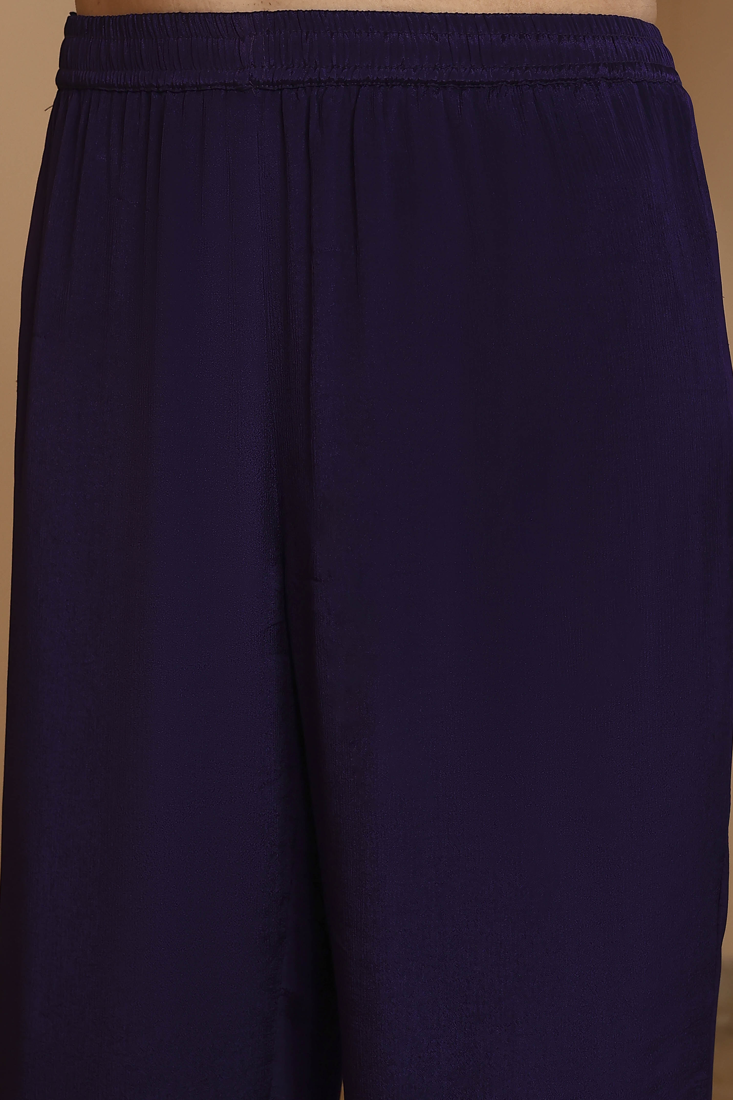 Blue Ombre Pure Chinnon Printed One Shoulder Kurta Set image number 2