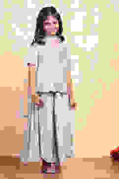 Green Viscose Blend Peplum Suit Set image number 6