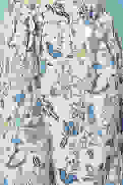 Off White & Blue Rayon Printed Sleepwear image number 2