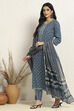Green Cotton Printed Unstitched Suit Set image number 4