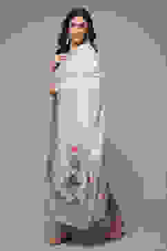 Powder Blue Cotton Straight Kurta Palazzo Suit Set image number 3