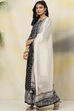 Black Straight Art Silk Kurta Sharara Suit Set image number 5