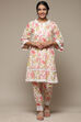 Pink Cotton Floral Straight Co-ord Set image number 6