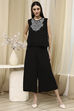 Black Solid Straight Co-ord Set image number 6