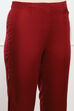 Maroon Viscose Slim Solid Pants image number 1
