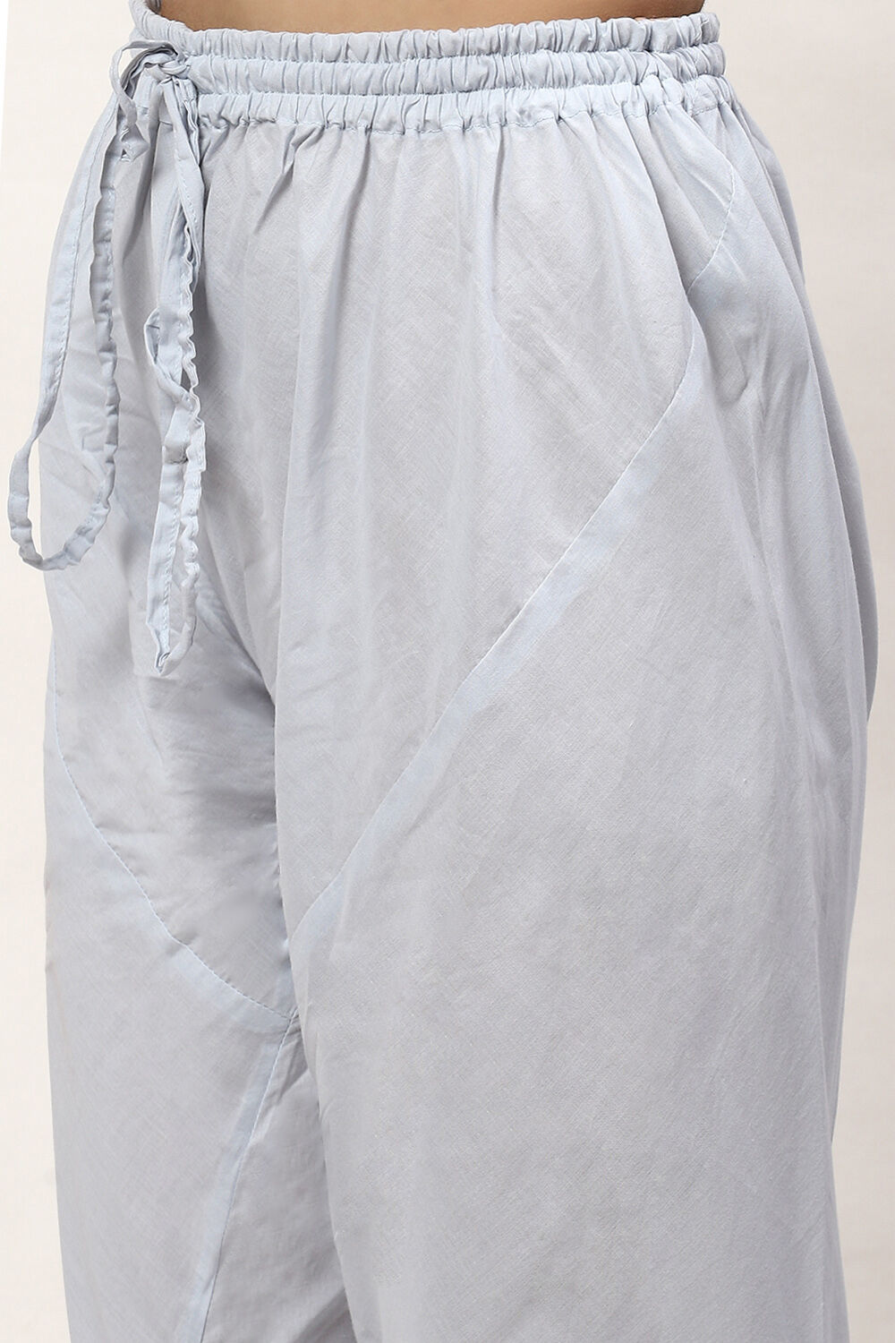 Powder Blue Cotton Blend Anarkali Kurta Suit Set image number 2