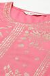 Pink Printed Straight Kurta Slim Pant Suit Set image number 1