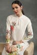 Ivory Silk Chanderi Floral Printed Straight Kurta Set image number 7