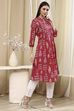 Black Cotton Printed A-Line Kurta image number 4