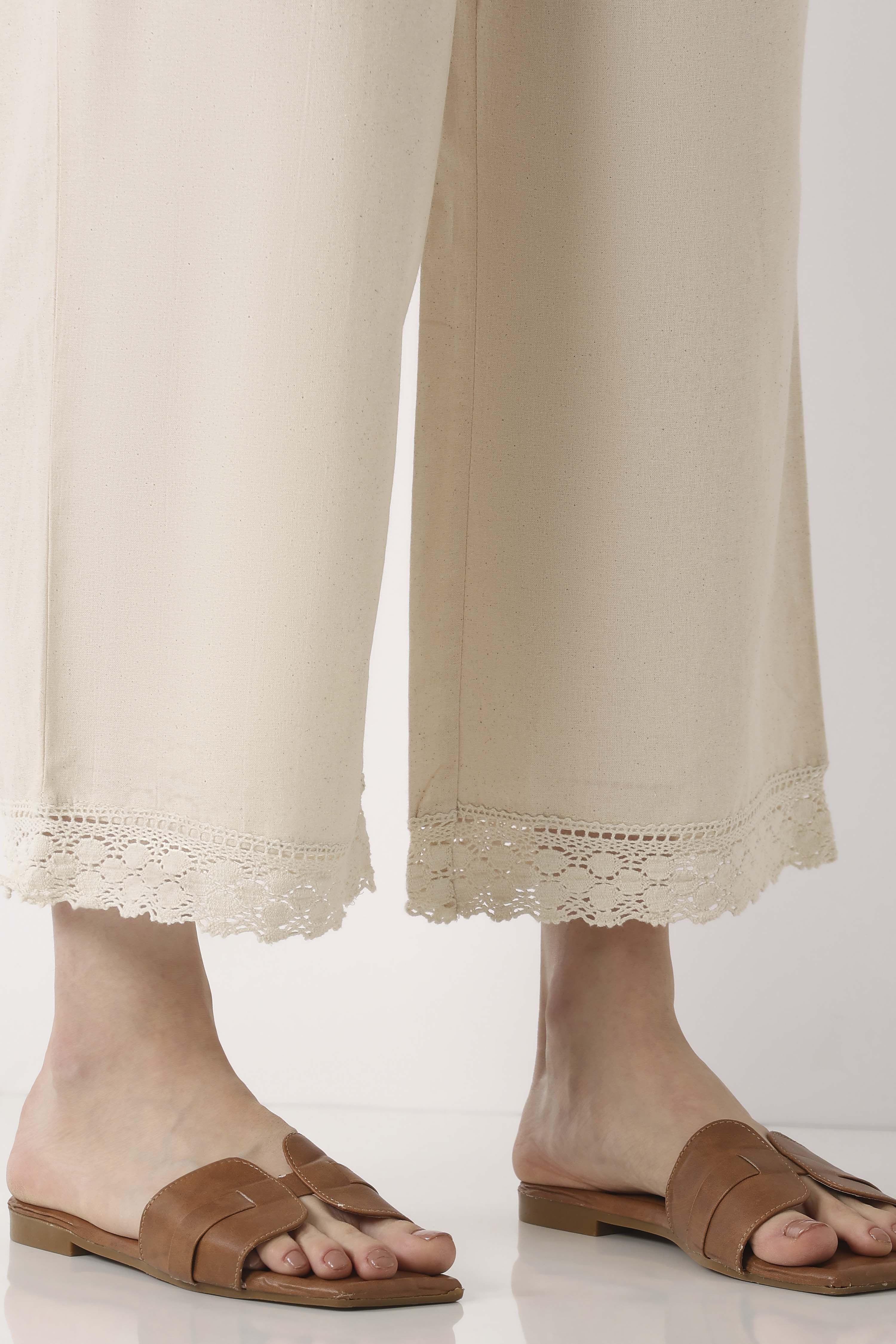 Natural Cotton Straight Palazzos image number 6