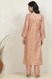 Peach Cotton Printed Embroidered Unstitched Suit Set image number 5