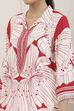 Red & White Floral Printed Straight Kurti image number 1