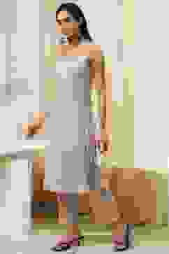 Beige and Black Printed Kaftan-Style Kurta Set image number 7