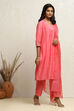 Light Pink Solid Festive Straight Suit Set image number 5