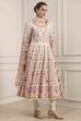 Off-White Cotton Printed Anarkali Suit Set image number 5