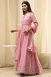 Powder Pink Embroidered Front Open Suit Set image number 5