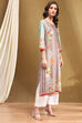 Green LIVA Straight Printed Kurta image number 4