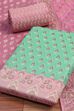 Mustard Poly Cotton Banarasi Unstitched Suit Set image number 1