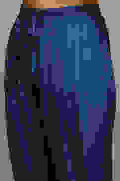 Indigo Cotton Anarkali Kurta Churidar Suit Set image number 2