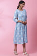 Powder Blue Rayon Printed Kurta Dress image number 3