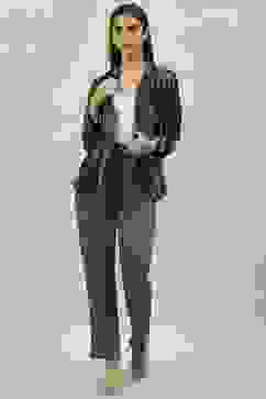 Navy Acrylic Yarndyed Jacket image number 5