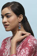 Blue Pink Stone Earrings image number 2