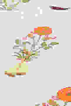 Off White & Must Cotton Printed Kaftan image number 1