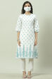 Sky Blue Cotton Straight Kurta image number 3