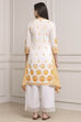 White-Yellow Cotton A-Line Kurta Pants Set image number 4