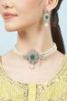 Green Alloy Necklace Set image number 1