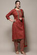 Green Cotton Unstitched Suit set image number 7
