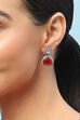 Red Stone Statement Earrings image number 1